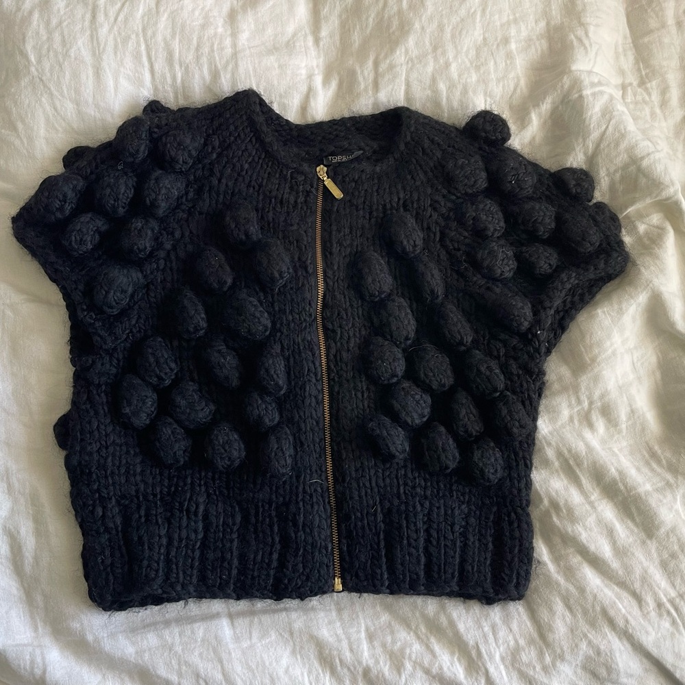 Topshop Pom Pom wool cardigan